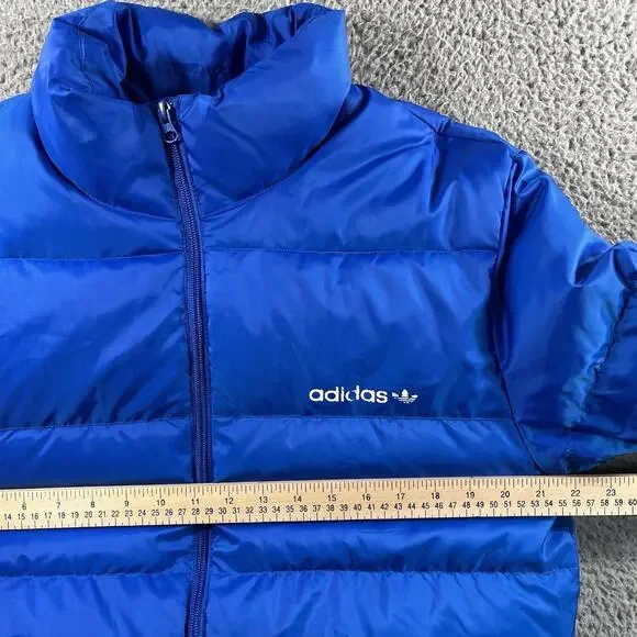 Adidas Originals Trefoil Down Puffer Jacket Blue Men’s Large G84538 Vintage Vibe - Picture 8 of 9